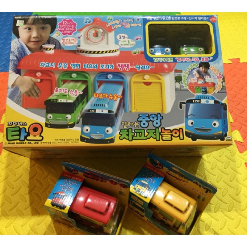 💞現貨💞《Tayo中巴士-車庫組共4台車》ICONIX Tomica poli TOBOT 兒童玩具 韓國正品