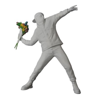 Banksy Flower Bomber medicom toy 石膏 白 班克斯 丟花