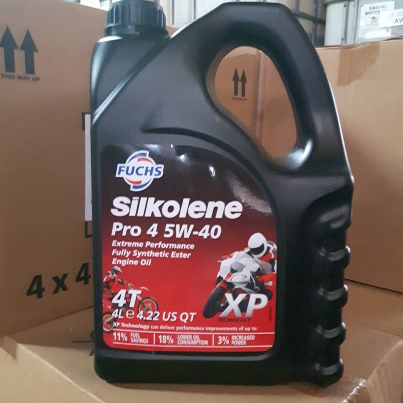 【FUCHS 福斯】Silkolene PRO 4 5W40 XP 4T、酯類全合成機油、4L/罐【賽克龍】單買區
