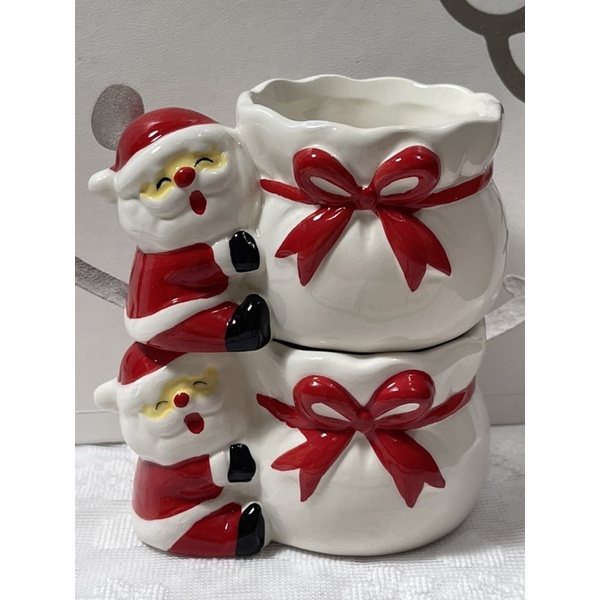 日本帶回 聖誕節陶瓷花器 置物盒 牙籤罐