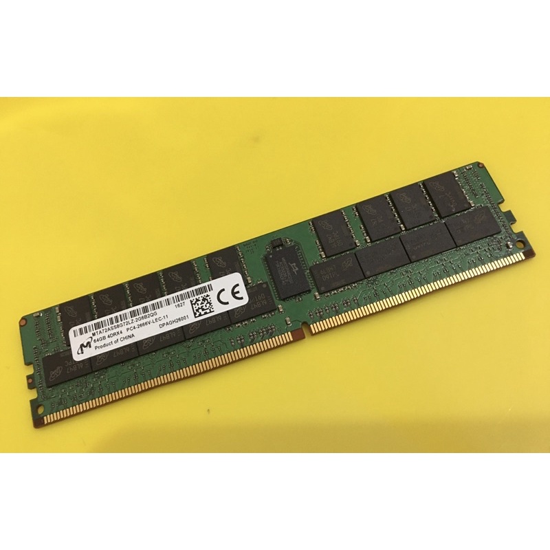 二手美光Micron DDR4 PC4-2666V 64GB 伺服器專用記憶體 台北面交