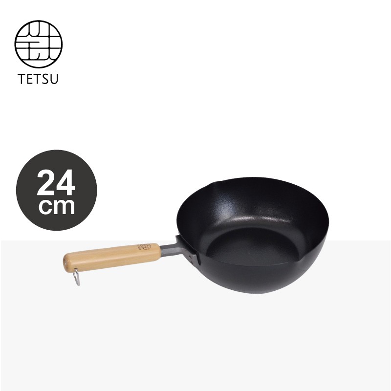 限量展示品TETSU 日本製24公分木把炒鍋(CB180213-1)