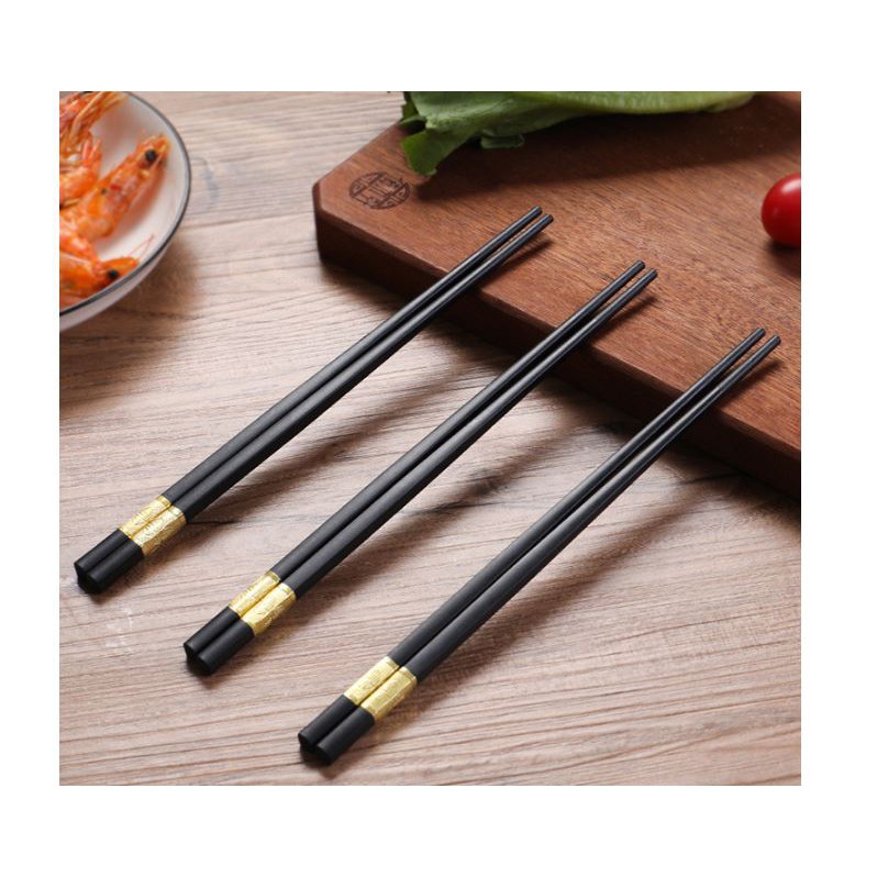 F 日式實木合金筷子廚房餐具 10雙裝