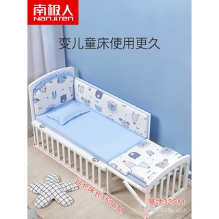 免運{格林傢俱城}南極人嬰兒床白漆拚接大床歐式多功能寶寶bb新生兒童床搖籃可移動