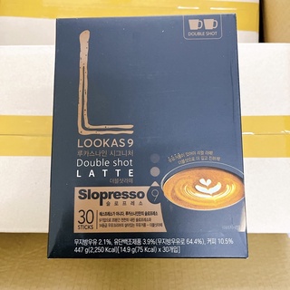 韓國 Lookas9 雙倍濃拿鐵咖啡 30入 無糖拿鐵 韓國咖啡