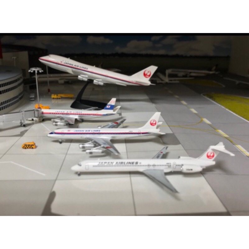 #日圓升值價錢不變#全新 日本F-toys 1/500 日航747 MD90 DC-8(二款)客機模型4盒合售