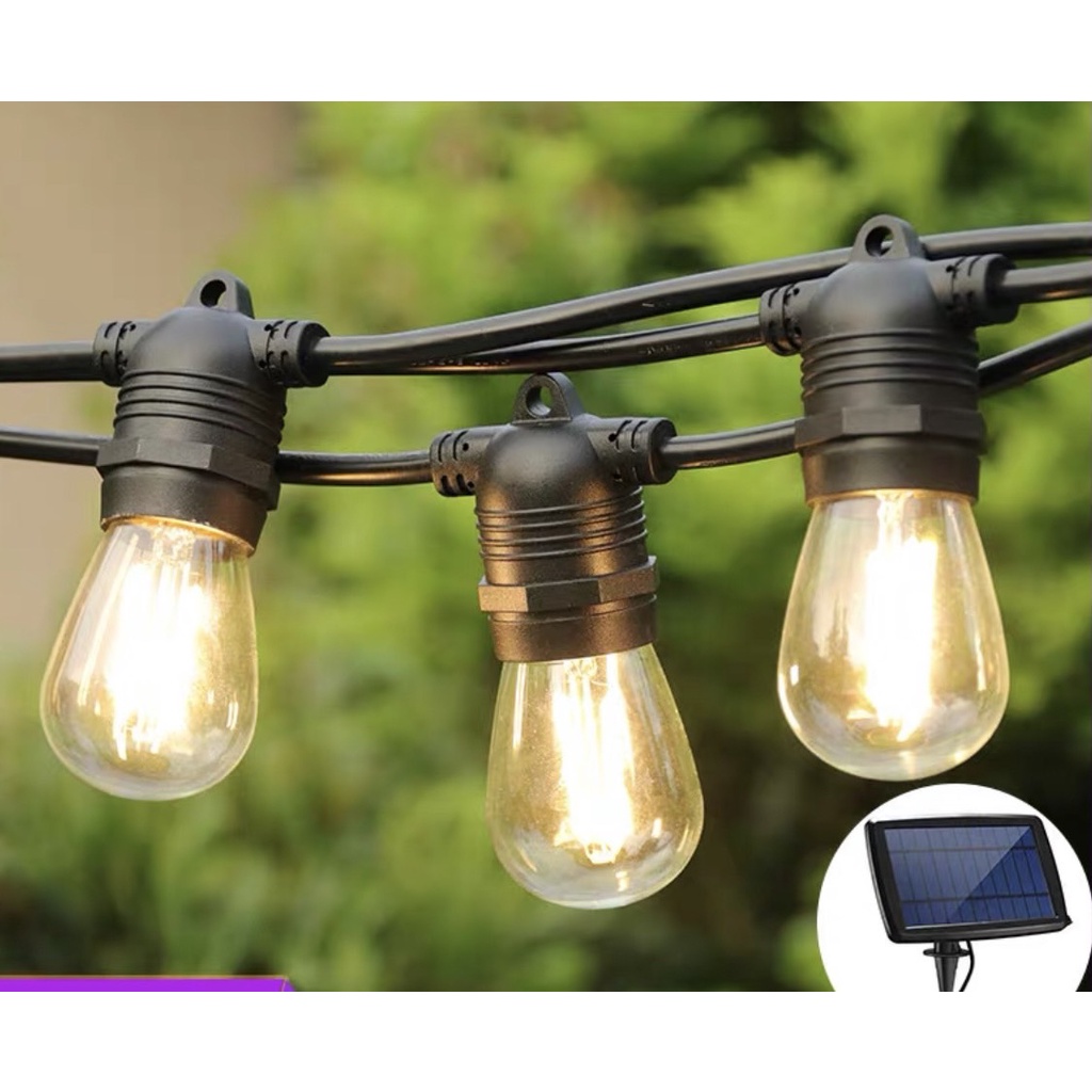 太陽能E27-S14燈絲燈泡戶外燈串