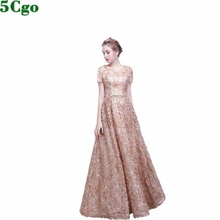 5Cgo含稅促銷宴會晚禮服女高貴優雅主持人長款韓式連衣裙修身顯瘦年會晚裝網紗長裙 t560507407993
