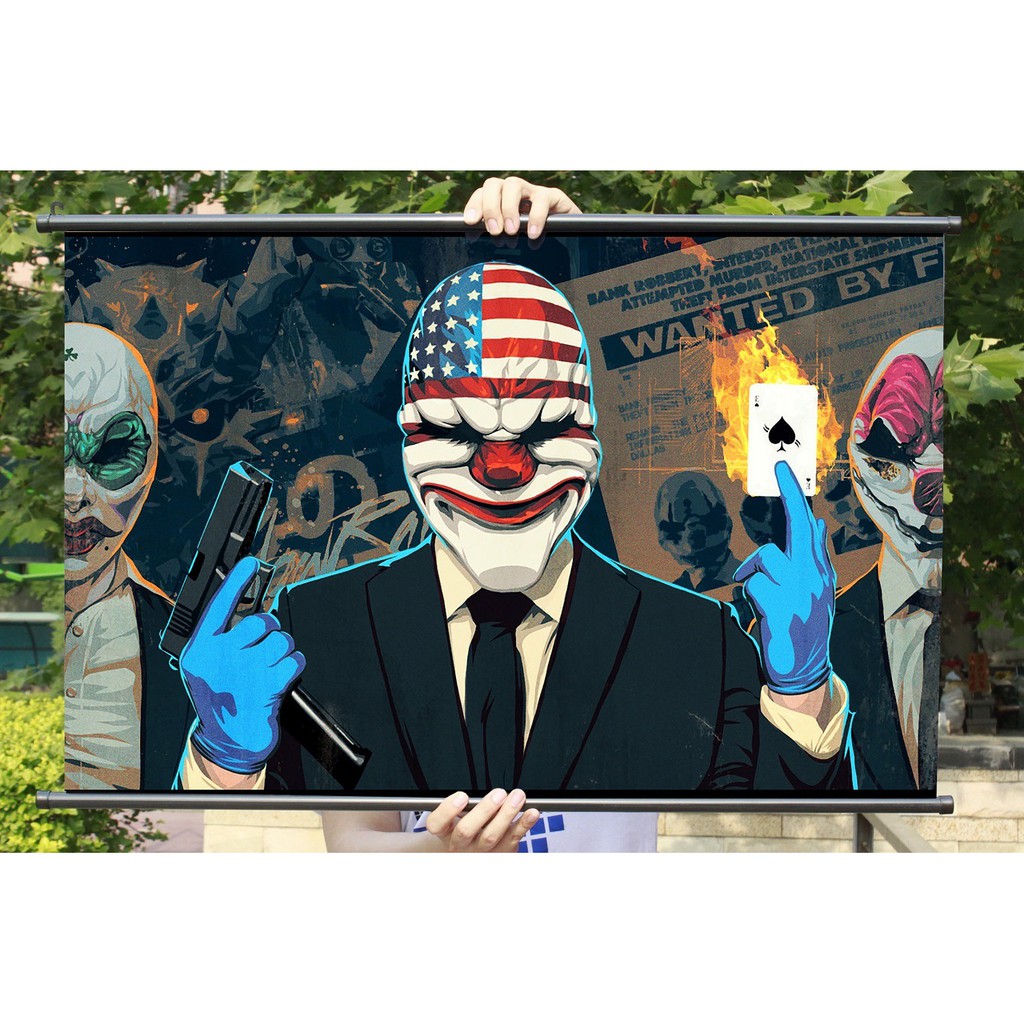 法蘭】收獲日2周邊游戲收藏掛畫Payday2游戲布制海報 蝦皮購物