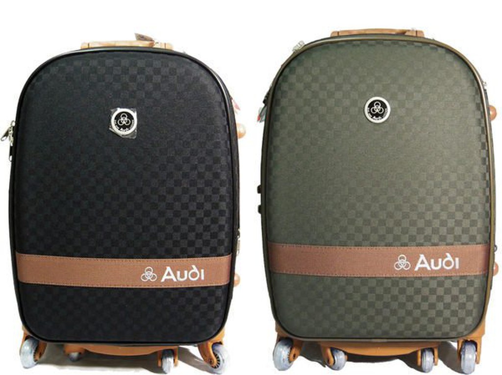 【奧迪Audi】 25吋 (台灣製) 360度方格緹花格輕量加大旅行箱(黑、綠)