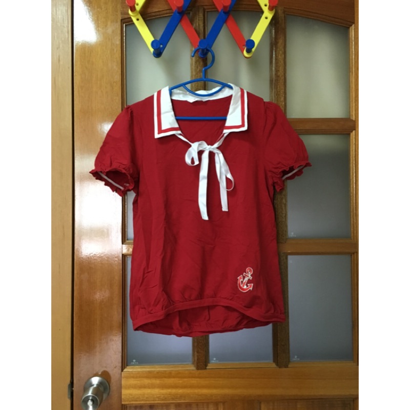 Matsumi瑪之蜜服飾-紅色海軍風造型上衣