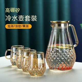 【YUKI優選】新款 琥珀色玻璃 涼水壺 家用大容量 耐高溫 防爆 玻璃 冷水壺 涼白開 V4LY