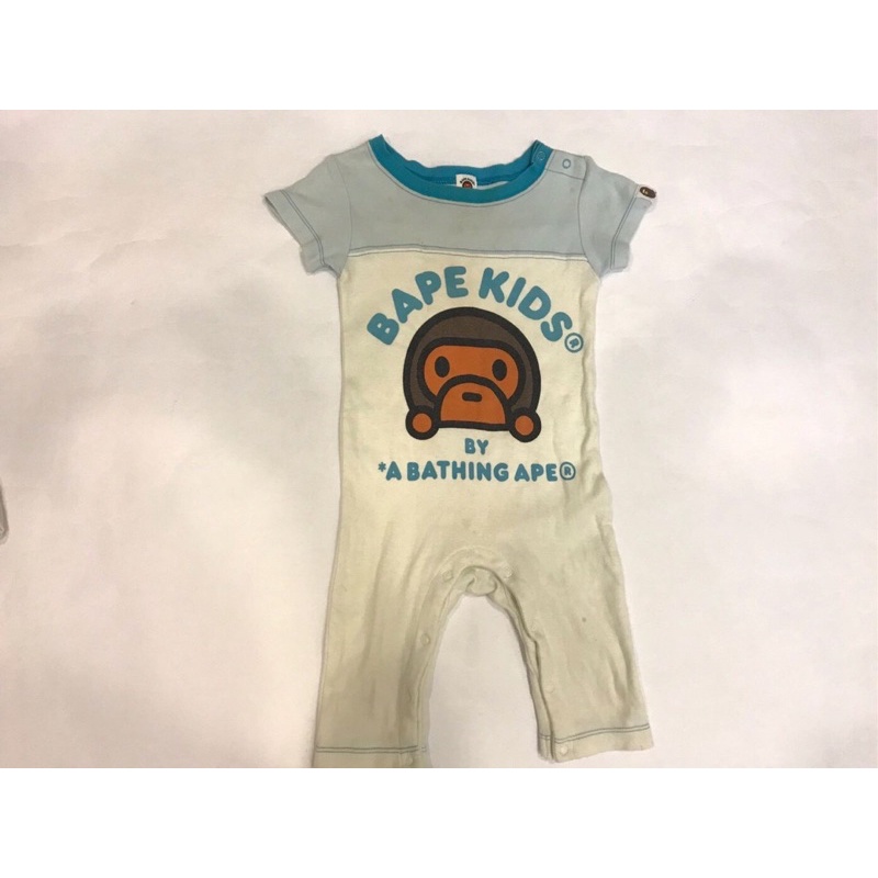 (二手商品) BAPE KIDS A BATHING APE 嬰兒 包屁衣 猴子 70cm 日本製