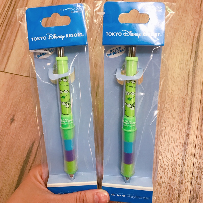 ［翹鬍子代購]日本製 迪士尼樂園 限定 玩具總動員 三眼怪 自動筆 自動鉛筆 搖搖筆 振動筆