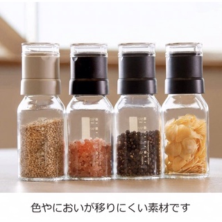 日本 Hario 耐熱玻璃 調料罐 研磨罐 海鹽 玫瑰鹽 黑胡椒 白芝麻 研磨器 （黑/白）