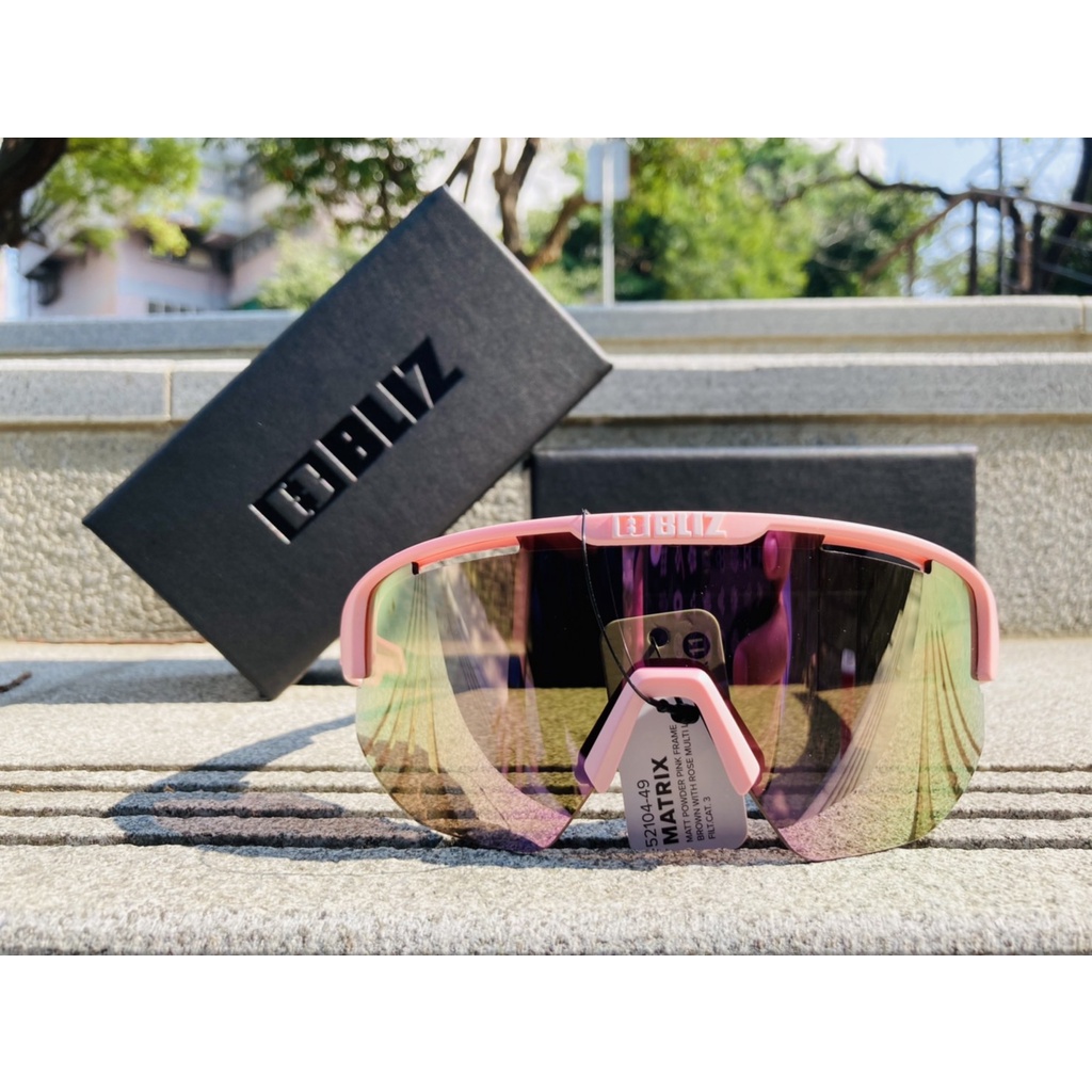 瑞典BLIZ Matrix 消光粉紅玫瑰金鏡片/大鏡面風鏡/太陽眼鏡/防風墨鏡