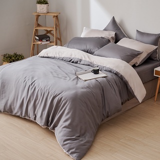戀家小舖 台灣製床包 雙人床包 薄被套 床單 沉穩灰 100%天絲 床包被套組 含枕套 60支天絲 素色