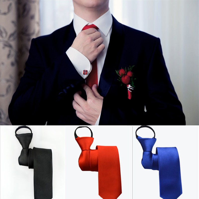 8CM純色修身領帶拉鍊領帶懶人領帶5CM男士領帶