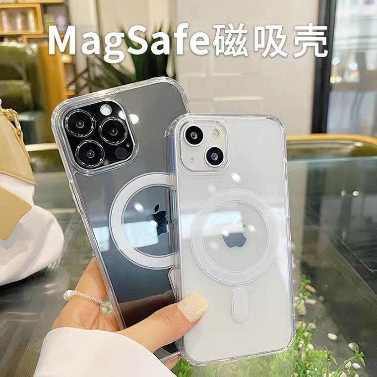 亞克力磁吸殼 蘋果15 pro max手機殼iPhone 14 pro 13 12透明防摔11 XR/X無線充電i7p