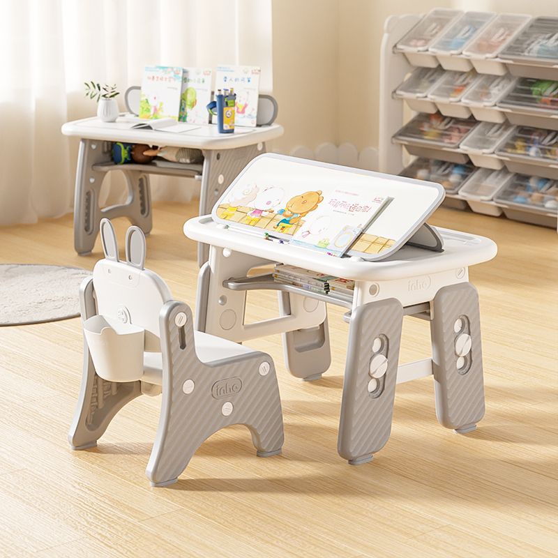 🔥限时热卖🔥兒童學習桌家用可升降學生作業課桌椅套裝寫字書桌書架組合一體桌
