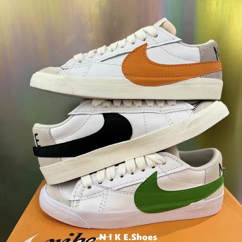 Nike Blazer Low Jumbo 白黑DN2158-101 白橘DN2158-100 白綠DV9122-131