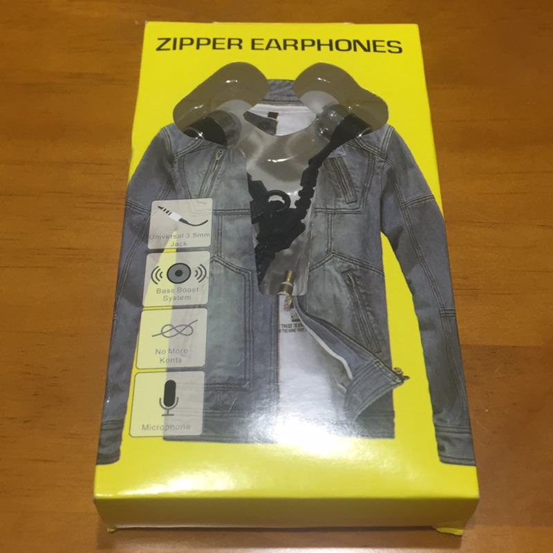 zipper earphones 耳機 拉鍊式3.5mm microphone 麥克風
