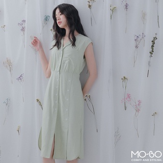 MOBO 浪漫待續條紋顯瘦包袖洋裝 / 06020740