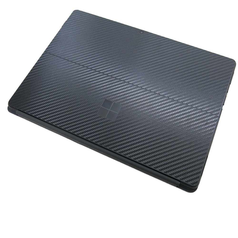 【Ezstick】Microsoft Surface Pro X 黑色卡夢紋 機身貼 (機身背貼) DIY包膜