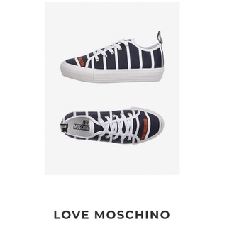 Moschino 條紋厚底帆布鞋