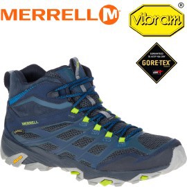 丹大戶外【MERRELL】MOAB FST MID GORE-TEX 防水健行鞋/休閒鞋/登山鞋 ML36889 藍色