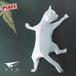NEW-PEACE 3D立體爬墻貓咪桌面擺件手工折紙DIY紙模ins掛飾宿舍墻壁裝飾掛件604860164574