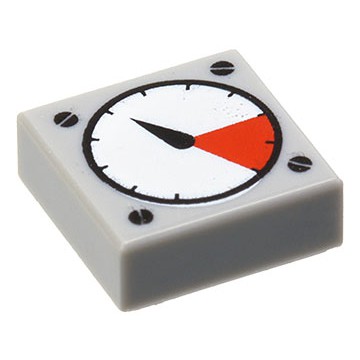 LEGO 樂高 3070bp07 淺灰色 1x1 氣度儀表板 圖案 平滑片 平板 印刷 4255629 碼錶 指南針