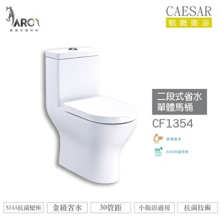 CAESAR 凱撒 CF1354/CF1454 二段式省水單體馬桶 金級省水 SIAA抗菌便座 小衛浴適用 不含安裝