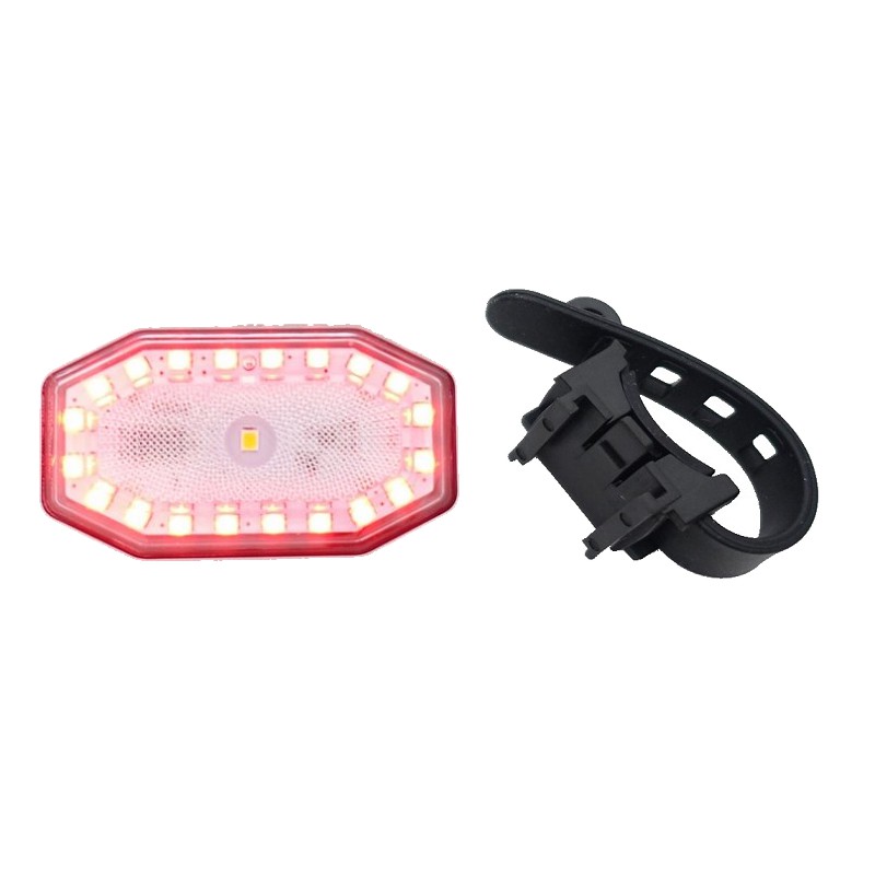自行車USB充電後燈【海王星】紅黃雙色光警示燈 自行車尾燈 腳踏車後燈