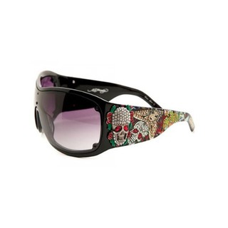 Ed hardy 全新正品 太陽眼鏡 黑色 墨鏡 水鑽 玫瑰 骷髏 EHS-050 誠意購買可議價