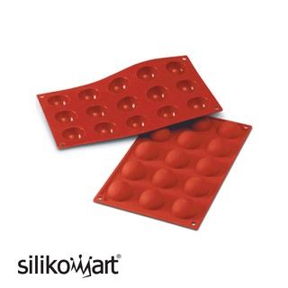 伴桌｜Silikomart 15連半球型矽膠模 SF005 / 30.005.00.0060 慕斯模 內餡模 皂模