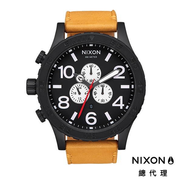 NIXON 51-30 時尚霸氣 潛水錶 黑 卡其黃 皮錶帶 男錶 女錶 手錶 大錶逕 潮人裝備 潮人態度 禮物首選