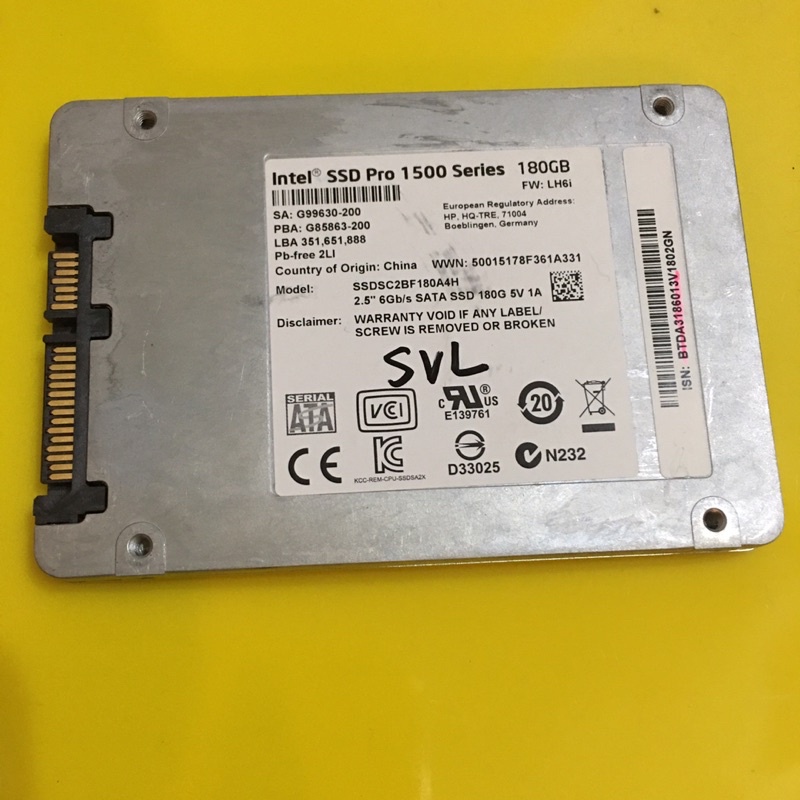 二手intel英特爾SSD Pro 1500 Series 180GB SATA固態硬碟，台北可面交