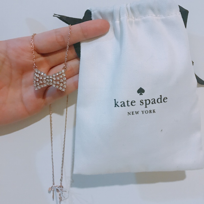 Kate Spade水鑽蝴蝶結項鍊