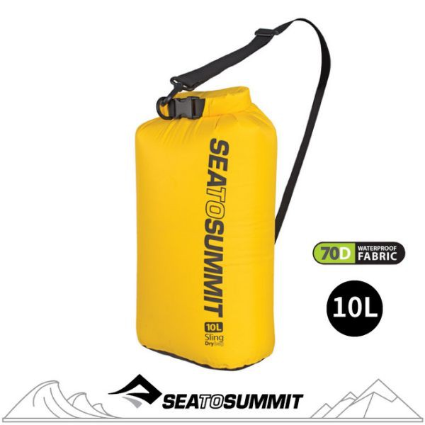 【Sea to Summit 澳洲 70D 可揹負式輕量防水收納袋10L《黃》】ASBAG10LYW/防水袋/悠遊山水