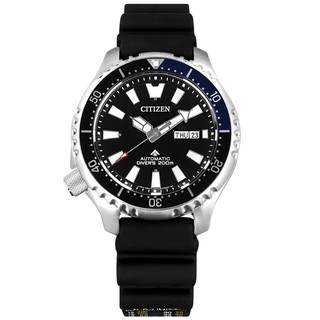 CITIZEN / PROMASTER 鋼鐵河豚 機械錶 潛水錶 橡膠手錶 黑藍色 / NY0111-11E /44mm