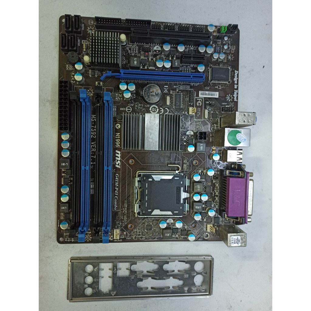 *微星MSI G41M-P43 COMBO/LGA775/支援DDR2-DDR3主機板附檔板&lt;二手良品&gt;
