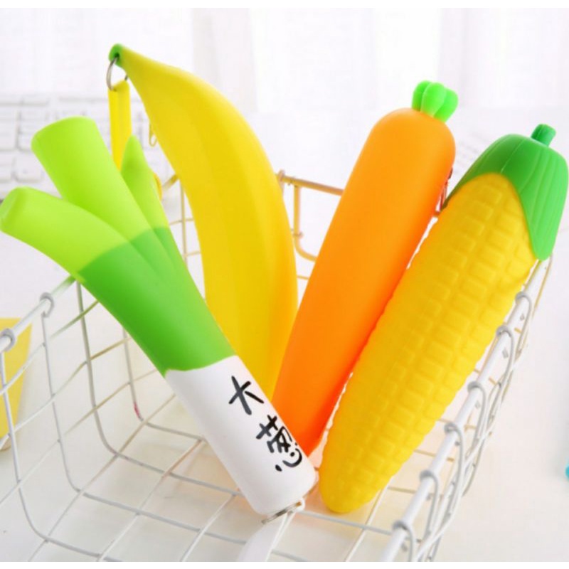 仿真筆袋 水果蔬菜鉛筆盒 紅蘿蔔 玉米 香蕉 造型收納 水果筆袋