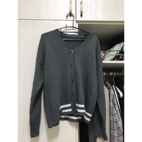 灰色針織外套 小資穿搭 過年走春穿搭 罩衫