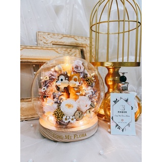青沐寓花所·CING MU FLORA STUDIO 💐休息片刻💤奇奇蒂蒂🌹USB永生花夜燈玻璃花瓶｜新居落成｜節日送禮