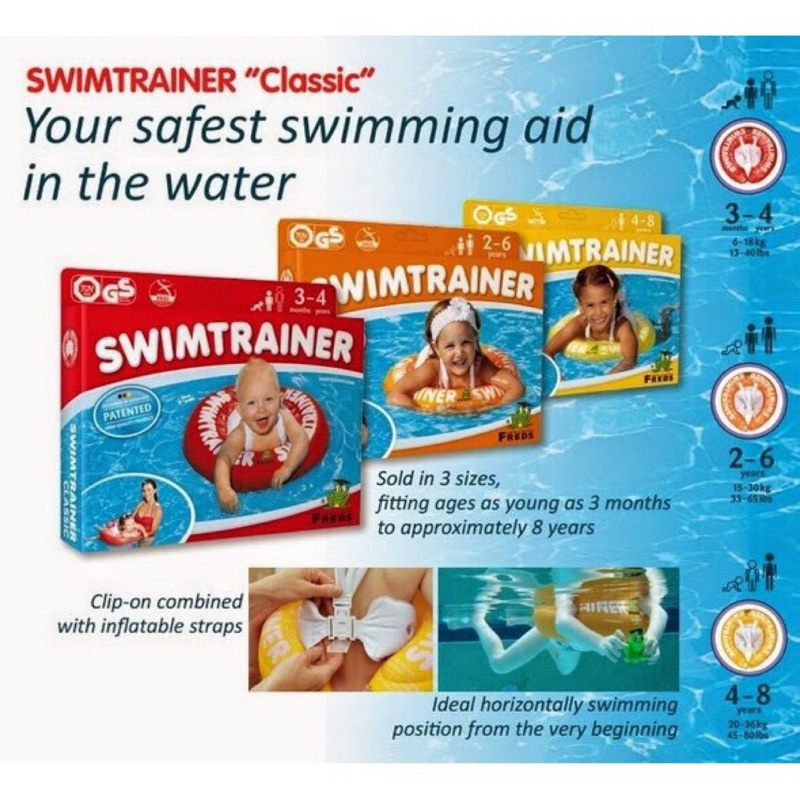 現貨 德國 Freds 保證真品 兒童泳圈 SWIMTRAINER Classic學習游泳圈