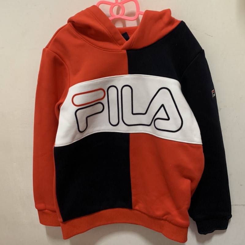 FILA 拼色兒童帽T (二手近全新）