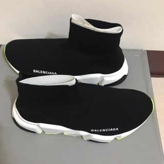 巴黎世家 balenciaga 襪套 黑 螢光綠底