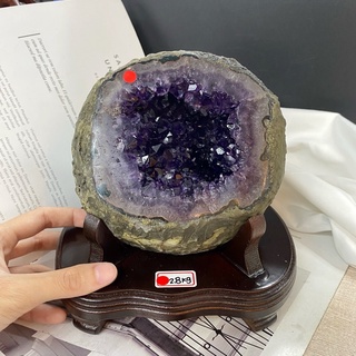 標準圓型洞🔥閃亮深紫✨ESPA+ 2.8kg 烏拉圭晶洞✨ 紫晶洞🇺🇾 原皮晶洞 圓洞 烏拉圭圓洞