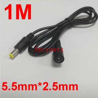 5.5mm x 2.5mm 電源延長線 1M 100cm / 3FT CCTV LED LCD DC 插孔插座公對母插頭